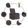 Elektrické zvedací masážní polohovací křeslo tmavě hnědé textil 3303289