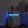 Noční stolek s LED osvětlením bílý 35 x 39 x 55 cm 836749