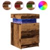 Noční stolky s LED 2 ks old wood 35x39x55 cm kompozitní dřevo 857655