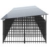 Venkovní psí kotec se střechou ocel 15,02 m² 3124595