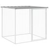 Klec pro kuřata se střechou světle šedá 603 x 98 x 90 cm ocel 3189046