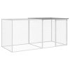 Klec pro kuřata se střechou světle šedá 203 x 98 x 90 cm ocel 3189044