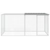 Klec pro kuřata se střechou světle šedá 203 x 98 x 90 cm ocel 3189044