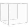 Klec pro kuřata se střechou světle šedá 203 x 98 x 90 cm ocel 3189044