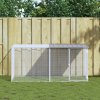 Klec pro kuřata se střechou světle šedá 203 x 98 x 90 cm ocel 3189044