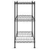 Úložný regál 3 police 60 x 35 x 76 cm černý 150 kg 324620