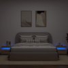 Noční stolek s LED dub artisan 60 x 35 x 40 cm kompozitní dřevo 3329176