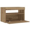 Noční stolek s LED dub artisan 60 x 35 x 40 cm kompozitní dřevo 3329176