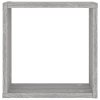 Nástěnné krychlové police 2 ks šedý sonoma 30 x 15 x 30 cm 815882