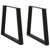 Nohy k jídelnímu stolu ve tvaru V, 2 ks, černé, 80 x (72-73,3) cm, ocel 4012572