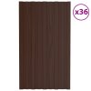 Střešní panely 36 ks pozinkovaná ocel hnědé 80 x 45 cm 317206