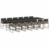 13dílný zahradní jídelní set s poduškami šedý polyratan 3211304