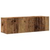 Sada 4 kusů nástěnné TV skříňka starého dřeva kompozitní dřevo 3329017