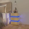 Noční stolek s LED bílý a dub sonoma 45 x 35 x 67 cm kompozit 326845