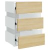 Noční stolek s LED bílý a dub sonoma 45 x 35 x 67 cm kompozit 326845