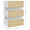 Noční stolek s LED bílý a dub sonoma 45 x 35 x 67 cm kompozit 326845