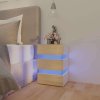 Noční stolek s LED bílý a dub sonoma 45 x 35 x 67 cm kompozit 326845