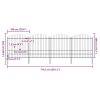 Zahradní plot s kopím nahoře ocelový 714,5 x 200 cm černý 277751