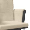 Křeslo glider se stoličkou krémově bílé textil 351668