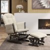 Křeslo glider se stoličkou krémově bílé textil 351668