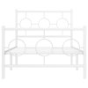 Kovový rám postele s hlavovým a nožním čelem bílý 90 x 190 cm 376285