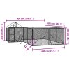 Venkovní psí kotec se střechou stříbrný 6 x 6 x 2,5 m ocel 3190471