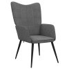 Relaxační židle tmavě šedá textil 327942
