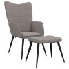 Relaxační židle se stoličkou taupe textil 327961