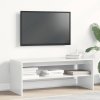 TV stolek bílý s vysokým leskem 100 x 40 x 40 cm dřevotříska 861118