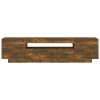 TV skříňka s LED osvětlením kouřový dub 160 x 35 x 40 cm 815726
