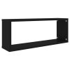 Nástěnné police krychlové 2 ks černé 60x15x23 cm dřevotříska 807136