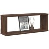 Nástěnné obdélníkové police 4 ks hnědý dub 60x15x23 cm kompozit 815931