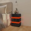 Noční stolek s LED lesklý černý 45x35x67 cm kompozitní dřevo 326847
