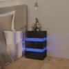 Noční stolek s LED lesklý černý 45x35x67 cm kompozitní dřevo 326847