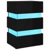 Noční stolek s LED lesklý černý 45x35x67 cm kompozitní dřevo 326847
