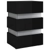 Noční stolek s LED lesklý černý 45x35x67 cm kompozitní dřevo 326847