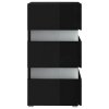Noční stolek s LED lesklý černý 45x35x67 cm kompozitní dřevo 326847