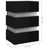 Noční stolek s LED lesklý černý 45x35x67 cm kompozitní dřevo 326847