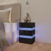 Noční stolek s LED lesklý černý 45x35x67 cm kompozitní dřevo 326847