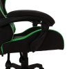 Herní židle s RGB LED podsvícením zeleno-černá umělá kůže 287999