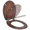 WC sedátko s funkcí pomalého sklápění MDF prostý design hnědé 140800