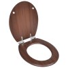 WC sedátko s funkcí pomalého sklápění MDF prostý design hnědé 140800