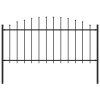 Zahradní plot s hroty ocel (0,5–0,75) x 1,7 m černý 144940