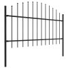 Zahradní plot s hroty ocel (1–1,25) x 1,7 m černý 144942