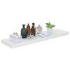 Plovoucí nástěnné police 4 ks lesklé bílé 90x23,5x3,8 cm MDF 323756