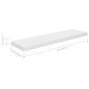 Plovoucí nástěnné police 4 ks lesklé bílé 90x23,5x3,8 cm MDF 323756