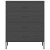 Komoda se zásuvkami antracitová 80 x 35 x 101,5 cm ocel 336204