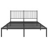 Kovový rám postele s čelem černý 150 x 200 cm 350866