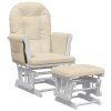 Křeslo glider se stoličkou krémově bílé textil 351663