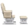 Křeslo glider se stoličkou krémově bílé textil 351663